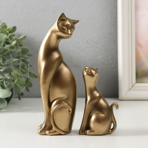 Набор фигурок полистоун «Кошка с котёнком», 2 шт., 15.5 см; 9.3 см