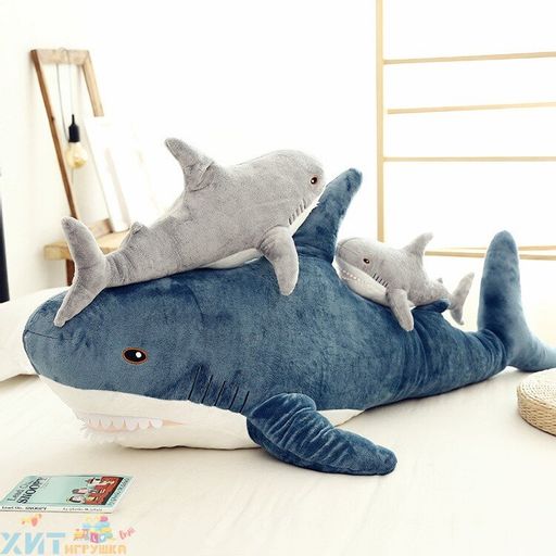 Мягкая игрушка АКУЛА 100 см, A100-blue, A100-pink, A100-grey