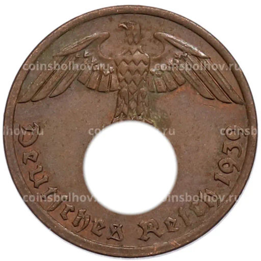 Монета 1 рейхспфенниг 1939 года A Германия