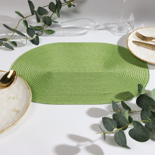 Салфетка сервировочная Доляна  "Овал", цв.зеленый, 45*30 см