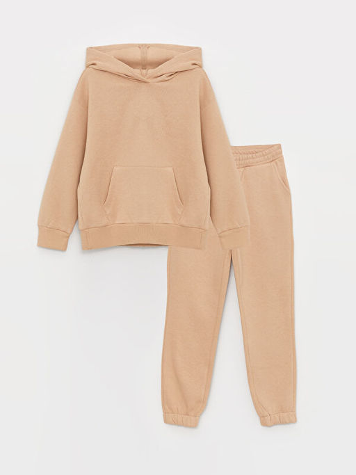 Basic Uzun Kollu K?z ?ocuk Hoodie ve E?ofman Alt?