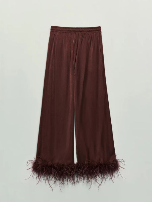 Прямые брюки из вискозы с перьями / Zarina