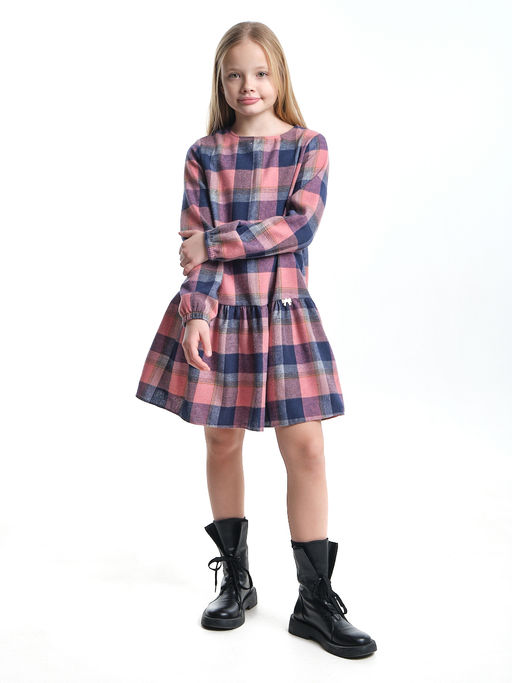 Платье для девочки нарядное детская одежда выпускной UD 7861 бежевая клетка - Mini maxi фото 8