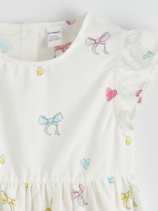 Fiyonk Desenli K?z ?ocuk Elbise