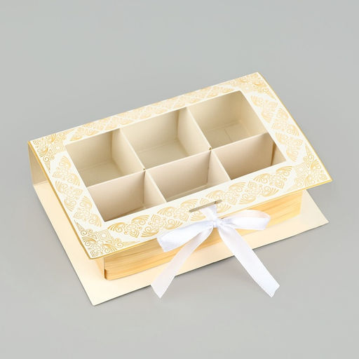 Цена за 5 шт. Коробка для конфет на Рамадан, 6 ячеек Eid Mubarak 14,8 х 9,5 х 3,5 см