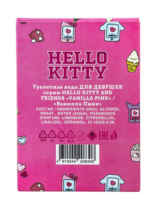 Туалетная вода HELLO KITTY and friends KUROMI VANILLA PINK, сладкий ванильный аромат, 30 мл