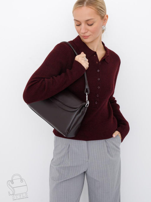 Сумка женская кожаная 0036VG coffee  Vitelli Grassi