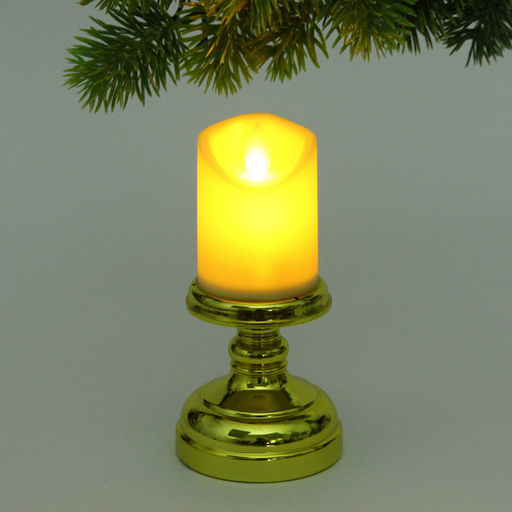 Цена за 4 шт. Сувенир с подсветкой "Свеча - Шик" 7,5*15 см (работает от батареек 3 ААА)