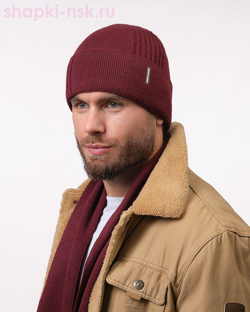 04623 F 1А Тэйм Комплект мужской флис (шапка+шарф) (57-59)