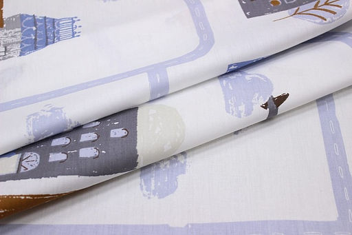 Сатин Зимний город - квартал, (комп), ш.2.35м, хлопок-100%, 120гр/м.кв - Купава фото 4