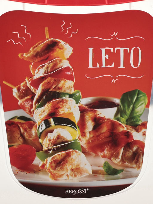 Контейнер для шашлыка c ручкой BEROSSI Leto, 6 л, пластик, прозрачный, крышка красная