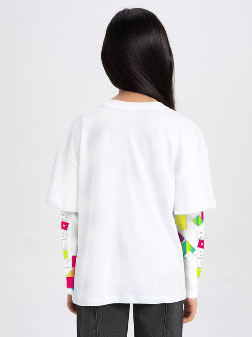 Футболка с длинным рукавом "Roblox",белый