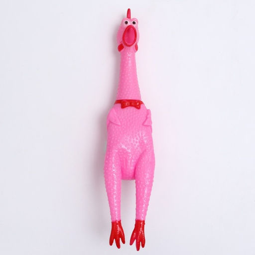 Игрушка пищащая Задумчивая курица XL для собак, 41 см, розовая - Пижон фото 2