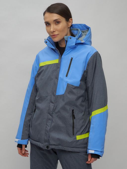 Горнолыжный костюм женский большого размера синего цвета 02282-1S - Chunmai фото 14