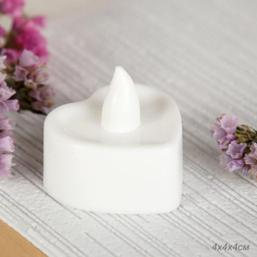 Свеча светодиодная сердце / VFR-43 /уп 24/960/белая