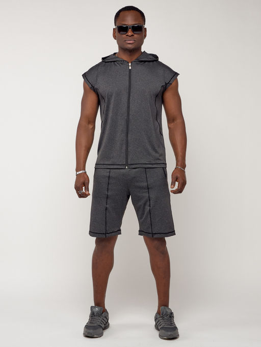 Спортивный костюм летний мужской темно-серого цвета 2262TC - FUYOUKAI фото 2