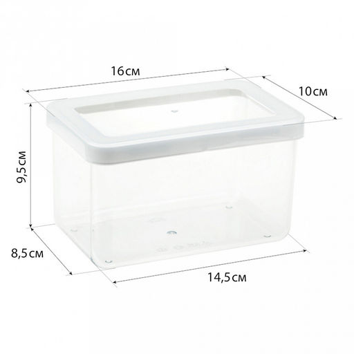 Банка для сыпучих продуктов пластмассовая Степ 1,1л, 16х10х9,5см, белый (Россия) - Домашняя мода фото 8