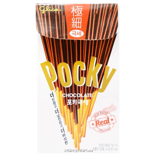 Супертонкие палочки со вкусом шоколада Pocky Glico, Корея, 44 г Акция