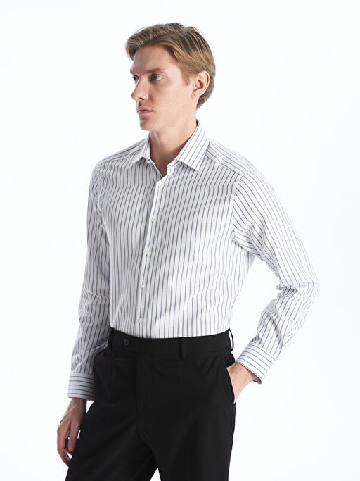 Slim Fit Uzun Kollu Gabardin Erkek G?mlek