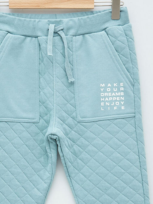 Beli Lastikli Bask?l? Kapitone Desenli Erkek ?ocuk E?ofman Alt? - Waikiki фото 3