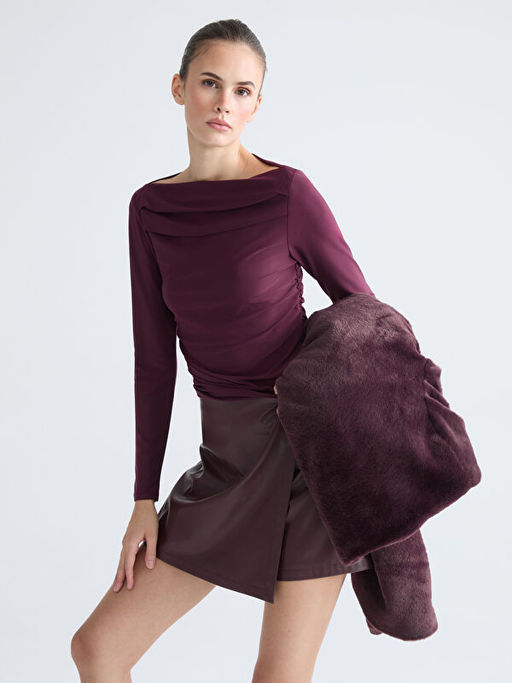 Kay?k Yaka B?zg?l? Bluz