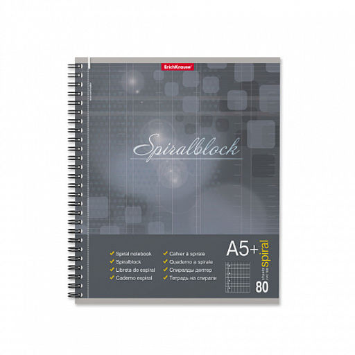 Цена за 4 шт. Тетрадь общая на спирали ErichKrause Spiralblock, А5+, 80 листов, клетка, перфорация, микроперфорация_MIX-PACK  фото 6