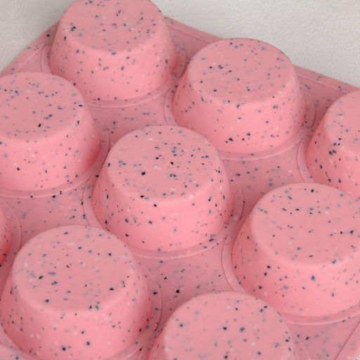 Форма силиконовая для выпечки Ravello, 34×22,5 см, 12 ячеек (d=6,5 см), цвет розовый гранит