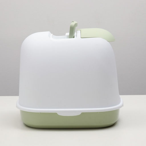 Туалет закрытый с совком, 47 х 40 х 39 см, бело-зеленый - Пижон фото 2