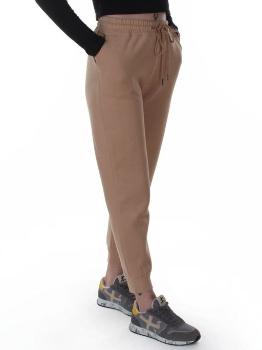 2510-K BEIGE Брюки спортивные утепленные женские (85% хлопок, 10% полиэстер, 5% спандекс)