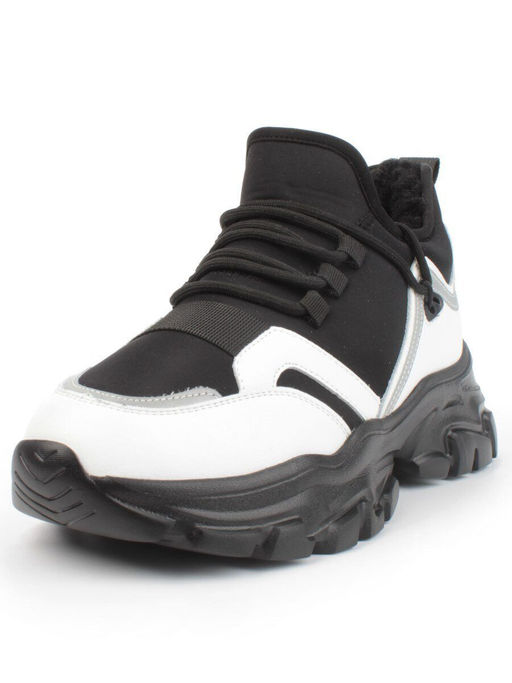 05-P96-1Z BLACK Кроссовки женские зимние (натуральная кожа, шерсть) - Фабричный китай фото 5