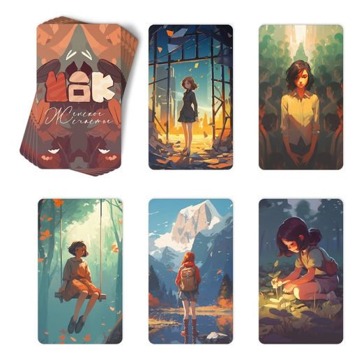 Арт-терапия Женское счастье с МАК, 50 карт (7х12 см), холст (22х16,5 см), краски (6 цветов), кисть, 16+ - Лас играс фото 5