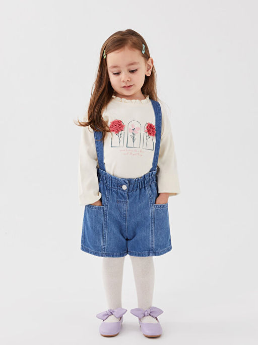 Beli Lastikli Basic K?z Bebek Jean ?ort