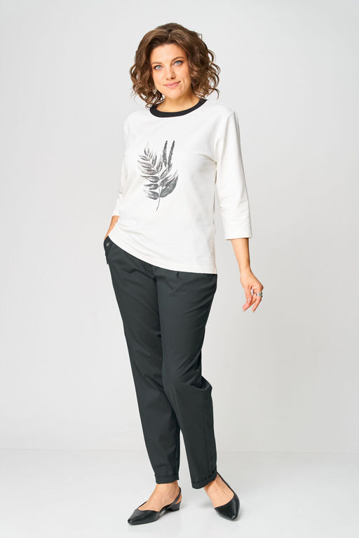 Джемпер Rumoda 2272 молочный_черный  фото 3