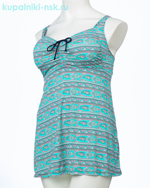 318001 узор Купальник раздельный платье (56-64)