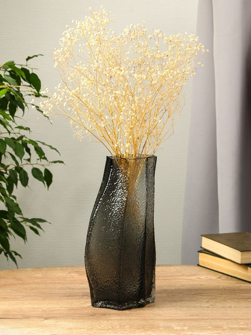 Ваза «Дженис», 30×15×9.5 см, стекло, серая