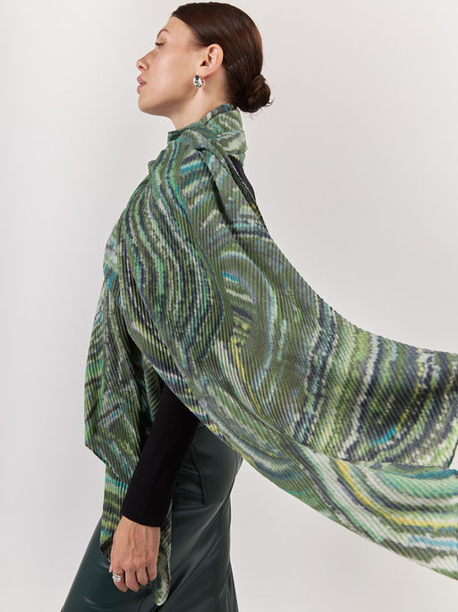 Большой, мягкий, тонкий и очень нежный двусторонний палантин с рисунком. - Tantino фото 3