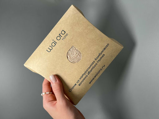 Спонж из натурального бамбукового волокна Bamboo Home (Песочный) - Wai ora фото 4