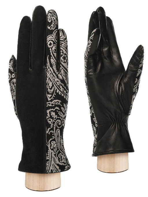 Перчатки женские ш+каш. IS00159 black/l.taupe - Eleganzza фото 5