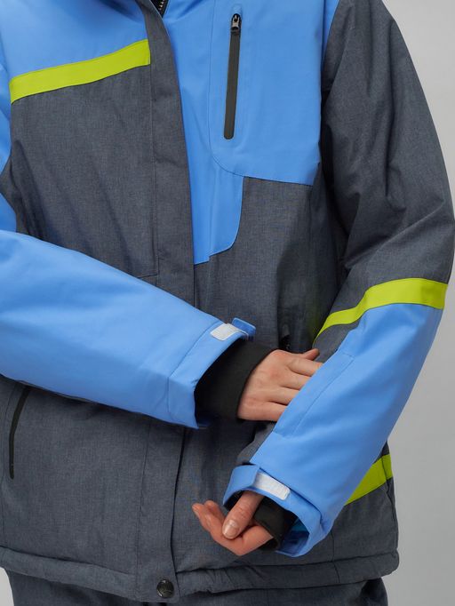 Горнолыжный костюм женский большого размера синего цвета 02282-1S - Chunmai фото 17