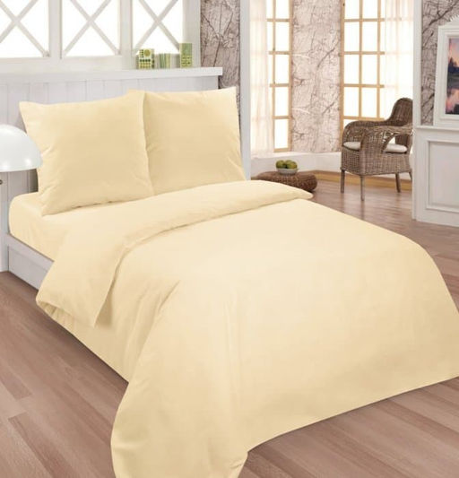 Постельное белье - Поплин Премиум Шампань (гладкокрашеный) Семейный (молния) - Luteks фото 2