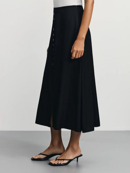 Юбка миди на декоративных пуговицах / Zarina фото 4