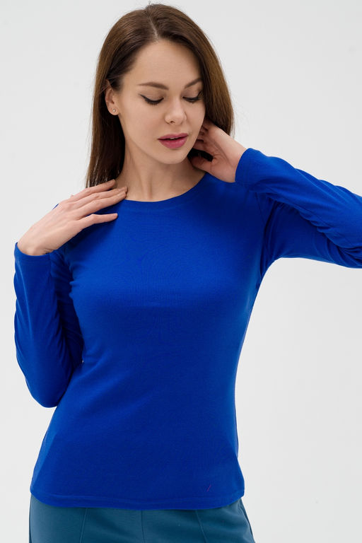 Лонгслив женский из рибаны василёк - Амадэль фото 3