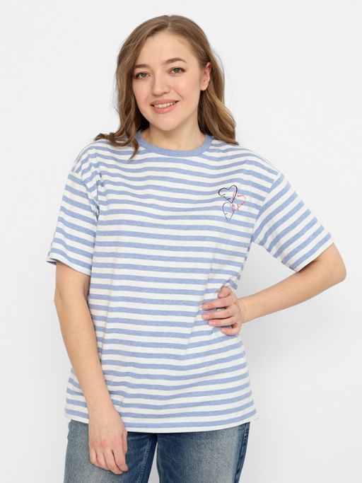 CRB wear/FSSW 60245-16 Футболка женская,голубой меланж/Ex.Cherubino  фото 4