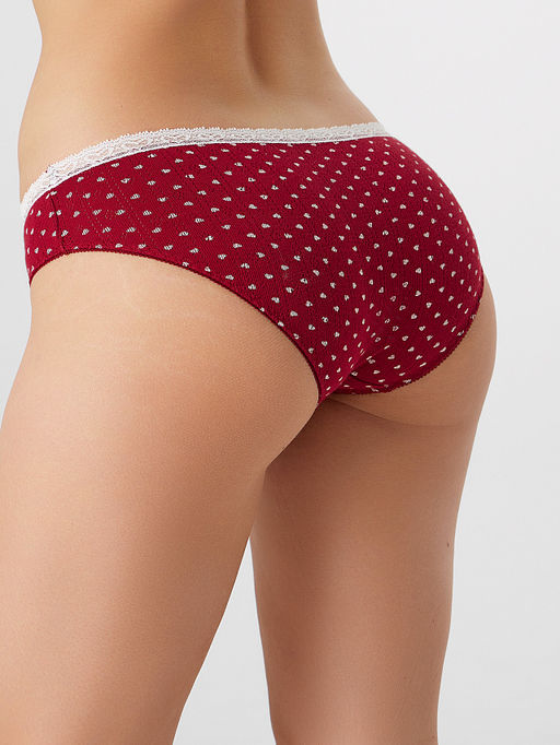 Цена за 2 штуки! Трусы слипы женские красные с принтом в сердечко - Mark formelle фото 3