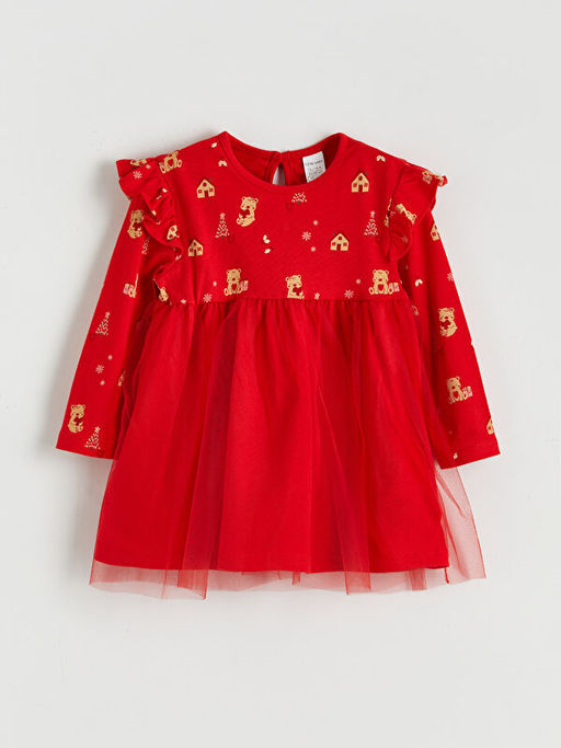 Bisiklet Yaka K?z Bebek T?t? Elbise