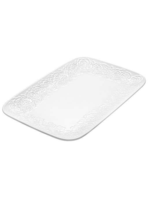 Блюдо прямоугольное 36*23*3 см "Розы" большое, фарфор