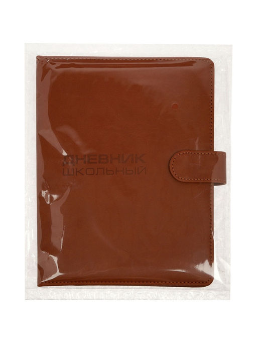 Дневник школьный 1-11 класс, ляссе, обложка искусственная кожа, с хлястиком, коричневый