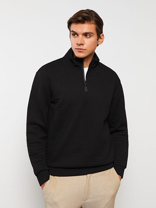 Fermuarl? Dik Yaka Uzun Kollu Erkek Sweatshirt - Waikiki фото 2