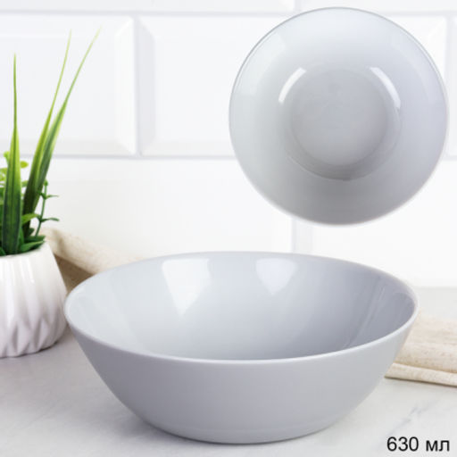 Набор суповых тарелок 6 штук 630 мл 155 мм Дэй Серый цвет GR-FLMLTW60 (уп 8)