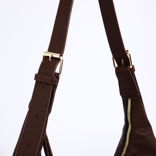 Сумка-багет на молнии, цвет коричневый - Simaland фото 4